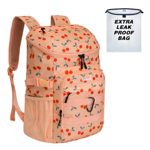 Cooler Backpack Insulated Leak Proof,Small Soft Coolers Bag for Men and Women Camping,Travel,Beach,Hiking,Picnic - color: Brown