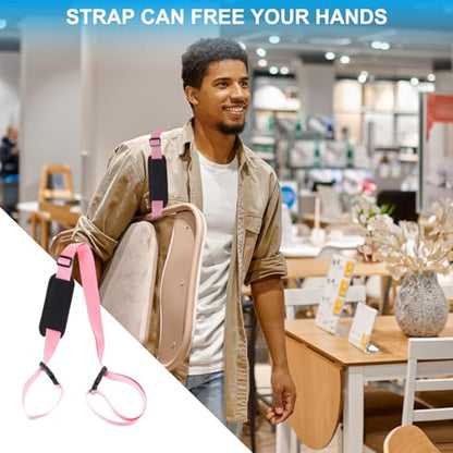 PATIKIL Pink Adjustable Beach Chair Straps, Shoulder Carrying Straps for Folding Chair Backpack - color: Pink