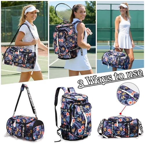 Gym Duffle Bag Backpack with Shoe Compartment,4 ways Travel Backpack for Women and Men,Multi-Functional Weekender bag with Waterproof Layer&Laptop Compartment for Fitness, Travel,Camping - color: Orange