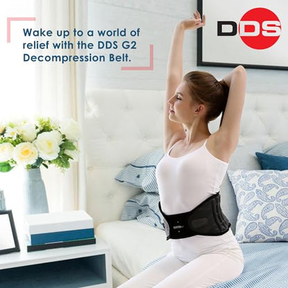 DDS, Inc. G2 Lumbar Decompression Belt, Pneumatic Air Decompression Back Brace for Men and Women, Lower Back Stability for Work, Home, Driving, Lifting, and Daily Wear for All Activity –Extra Large - size: X-Large (Pack of 1)