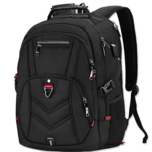 NEWHEY Laptop Backpack 18 Inch Business Travel Backpacks for Men Women Extra Large Waterproof TSA Anti Theft College Bookbags with USB Charging Port 18.4 Gaming Computer Backpack,Black - color: Black, size: 18.4 Inch