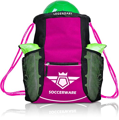 Soccerware Soccer Bag Backpack - Youth & Kids, Organize Sports Gym Equipment - Boys Girls