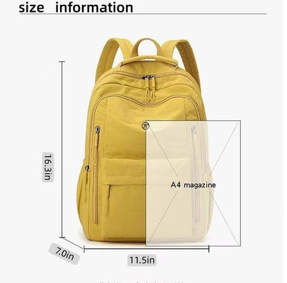 Casual Backpack, Multi-Pocket Design with Front Zipper Compartment (Yellow) - color: Yellow