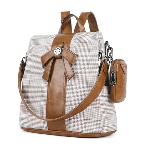 ZOCAI Backpack Purse for Women Fashion Backpack Purses PU Leather Daypacks Anti-Theft Shoulder Bag Satchel Purse - color: 2-brown