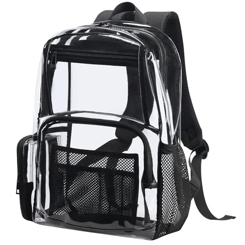 18Inches XLarge Clear Backpack - Transparent Bookbag for School Stadium TSA Approved Heavy Duty Big Clear School Backpack - size: X-Large