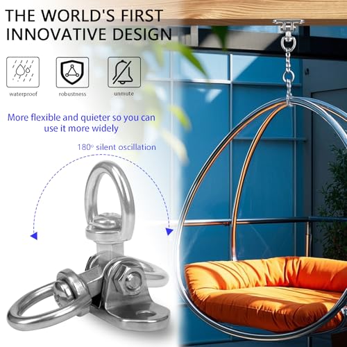 Heavy Duty Swing Hanger 360°+180°Rotation 1500LB Capacity for Sandbag Yoga Swing Hammock Chair - style: 2-holes