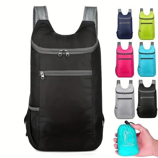 1PC Multifunctional Outdoor Folding Backpack - Lightweight, Waterproof, Durable for Hiking, Riding, and Travel, Black - color: Black