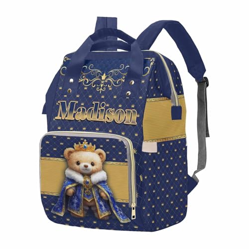 Newcos Custom Name Diaper Bags, Personalized Mommy Backpack Bag for Mom Women, Customized Monogram Tote Baby Diaper with Water Bottle for Newborn Wife Dad Birthday Mothers Day Blue - color: Patten 20