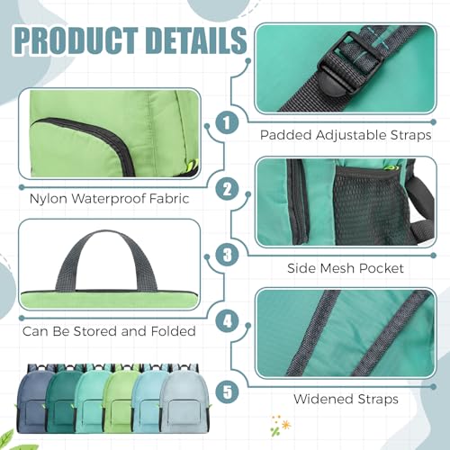 Jexine 10 Pcs Backpacks in Bulk 16.5 Inches Back Pack Basic Backpack for Adult Lightweight Outdoor Travel Book Bags (Mint Meadow) - color: Mint Meadow