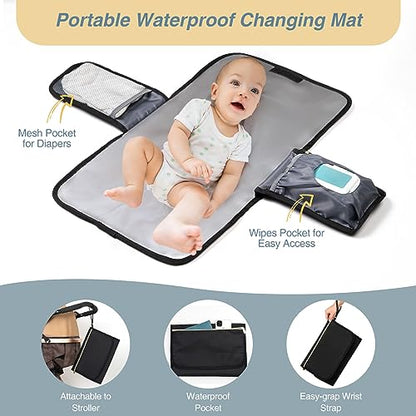MOMUVO Diaper Bag Backpack, Quilted Baby Bag with Changing Pad and Stroller Straps and Pacifier Case, Large Travel Diaper Bags for Mom Dad,Black - color: Black Check
