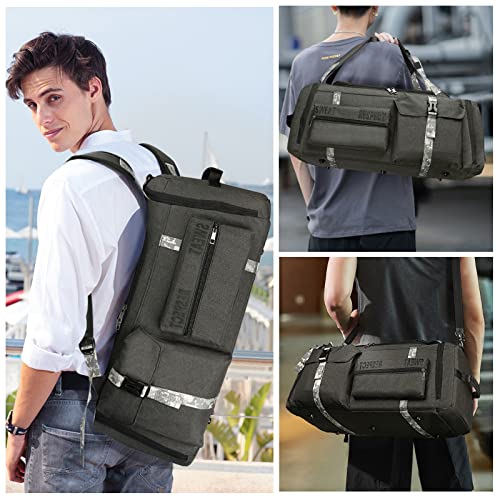 Gym Bags for Men Gym Duffle Bag Backpack 3-Way Sports Duffel Bags for Men with Shoe Compartment & Wet Pocket - color: gray