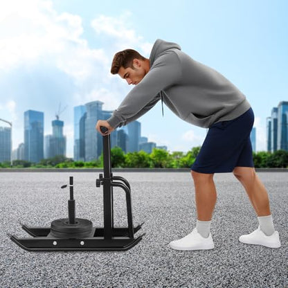 Weight Sled, Fitness Sled, Heavy-Duty Push Pull Sleds, 5 Levels Adjustable Height Weight Training Sleds for Enhance Muscle Strength and Improve Speed