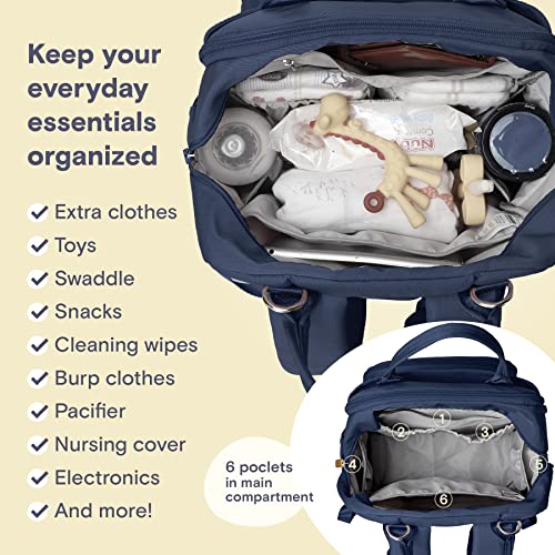 RUVALINO Diaper Bag Backpack-Multifunction Baby Travel Bag with Changing pad, Insulated Bottle Holders & Pacifier Case, Large Capacity, Waterproof, Peacock Blue - color: Peacock Blue