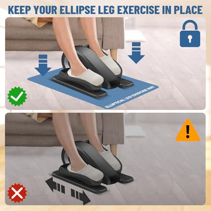 Under Desk Elliptical Mat - Non-Slip Exercise Equipment for Peloton Bike, Small Exercise Mat for Desk Workout Equipment - color: Sky Blue