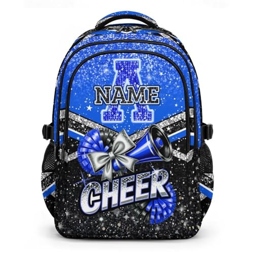 Custom Cheer Backpacks for Cheerleaders, Personalized Cheerleading Backpack for Elementary School Camp - color: Blue