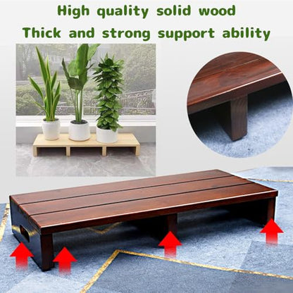 Wooden Platform, Indoor Wooden Step Stool with Non Slip Pads, Step for Outside, Stepping Platform for Adults & Elderly, No Assembly Required, Safety Stepping Stool for Bathroom, Kitchen, Bed(90 - size: 90x30x11cm