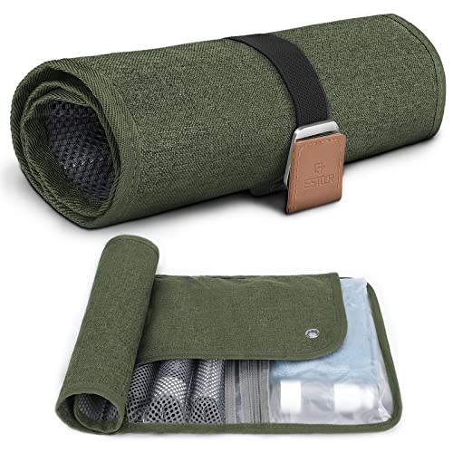 Toiletry Bag for Men, Travel Essentials Travel Toiletry Bag, Water-Resistant Compact Bathroom Roll Organizer for Hygiene, Shaving kit, Gifts for men (4.Army Green(Polyster)) - color: 4.Army Green(Polyster)