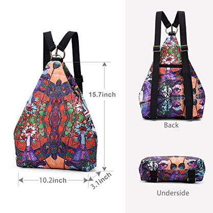 Black Butterfly Premium Backpack for Women, Bohemia Style Fashion Casual Daypack Backpack, Small Backpack Purse (20-multicolor) - color: 20-multicolor