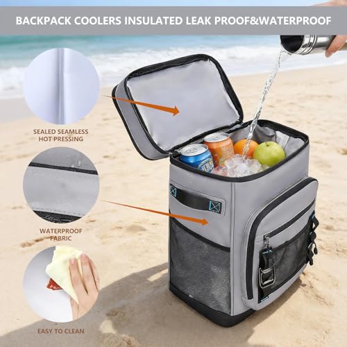 Backpack Cooler,40 Cans Cooler Backpack Insulated Waterproof&Leak Proof,Soft Cooler Bag with 2 Compartments for Men&Women,Picnic Backpack Ice Chest for Camping Hiking Fishing Lunch Beach - color: Black