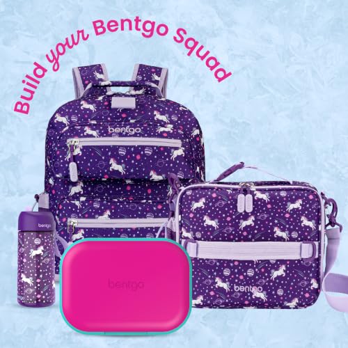 Bentgo Chill Kids Leakproof Lunch Box - 4-Compartment Bento Box with Built-In Ice Pack, 3.3 Cup Capacity, BPA-Free, Microwave & Dishwasher Safe Tray, Ages 3–7 (Fuchsia/Teal) - color: Fuchsia/Teal