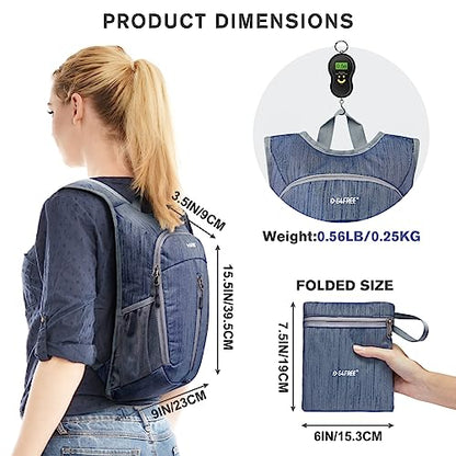 G4Free 10L Hiking Backpack Small Travel Hiking Daypack Lightweight Packable Backpack Casual Foldable Shoulder Bag | Lightweight Packable Daypack, Casual Foldable Shoulder Bag - color: Dark Blue