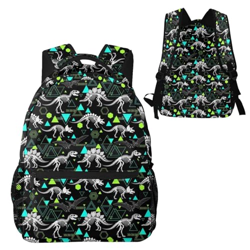 Lightweight Laptop Backpack Dinosaur Bones, Water Resistant Work Daypack with Inner Pocket for Office Commute and Travel - color: Pattern (748)