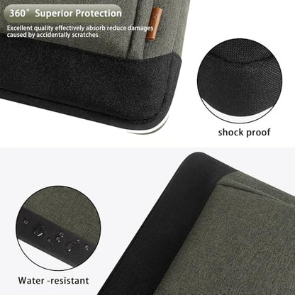 DOMISO Laptop Sleeve Case Large Capacity Shoulder Bag Compatible with 17-17.3 inch Dell XPS/HP Gaming Pavilion 17 / Chromebook 317, Dark Green - color: Dark Green, size: 17 - 17.3 Inch
