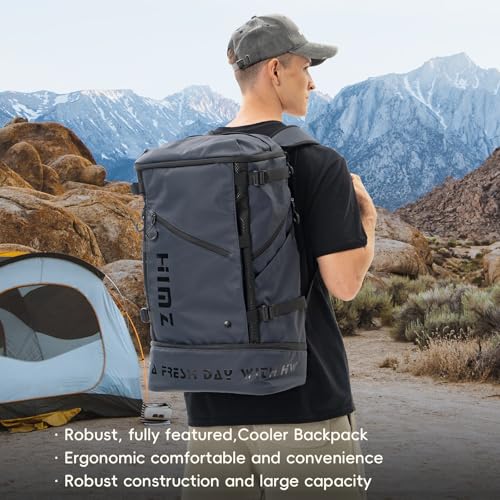 Waterproof Camping Backpack with Lunch Compartment, Mens Backpack Insulated for Work, 17 inch Laptop Bag, Carry On Backpacks for Airplane Beach Travel, Blue - color: Blue