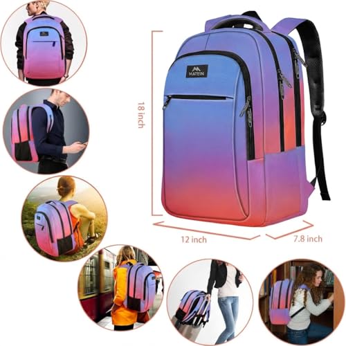 MATEIN Colorful Fashion Laptop Backpack, 15.6 Inch Slim Travel Computer Bag - color: Tie-dye, size: 15.6 Inch