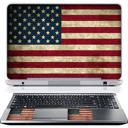 11.6 12 Inch Laptop Skin Sticker Cover Premium Sticker Cover Art Decal Decorative (Included 2 Wrist Pad Skins) - USA Flag - size: 12 Inch