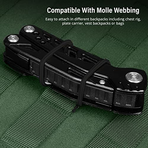 Elastic Webbing Binding Ribbon Multipurpose Backpacks Attachments Tactical Molle Backpack Accessories, Tactical EDC Gear (12 Pieces Black 3 Size Kit)