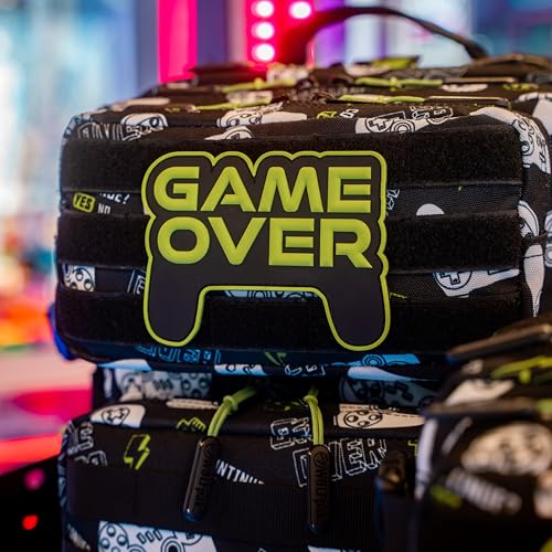 WOLFpak 25L Athletic Gym Backpack (Game Over) Durable 1000D Waterproof Oxford Material w/MOLLE Webbing, Laptop Pocket & Dual Cup Holders, Durable Fitness/Travel/Military Daypack - color: Game Over
