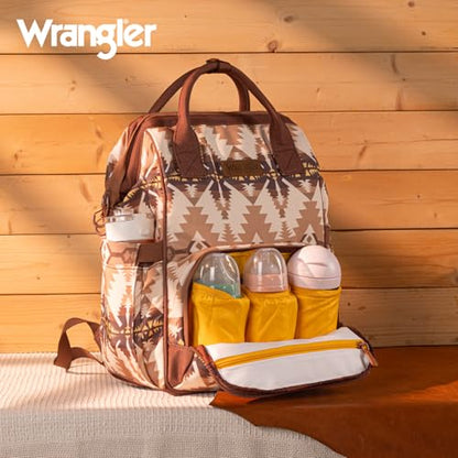 Wrangler Callie Diaper Bag Backpack with Stroller Straps Multifunction Baby Travel Bag WG2210-9110TN - color: Angel Tan