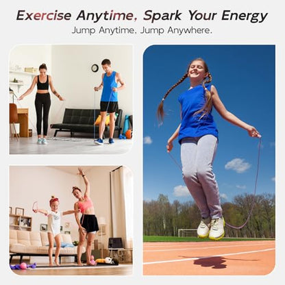 Jump Rope with silicone handle,Tangle-Free Jump Rope with Dual Bearing System,Ultra-Smooth for Fitness & Training - color: blue