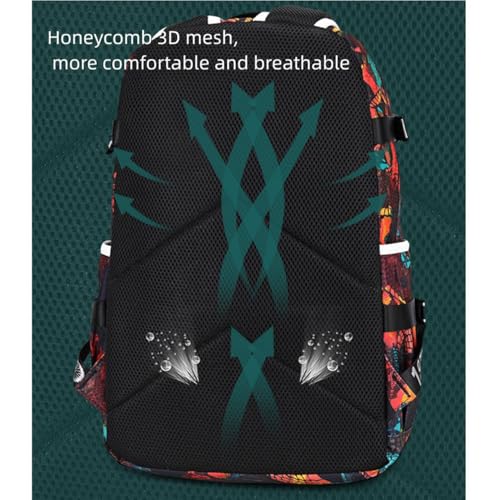 Basketball Player 23 Backpack Laptop Travel Bag Men's Women's Teenage Schoolbag (Black Red White) - color: Black Red White