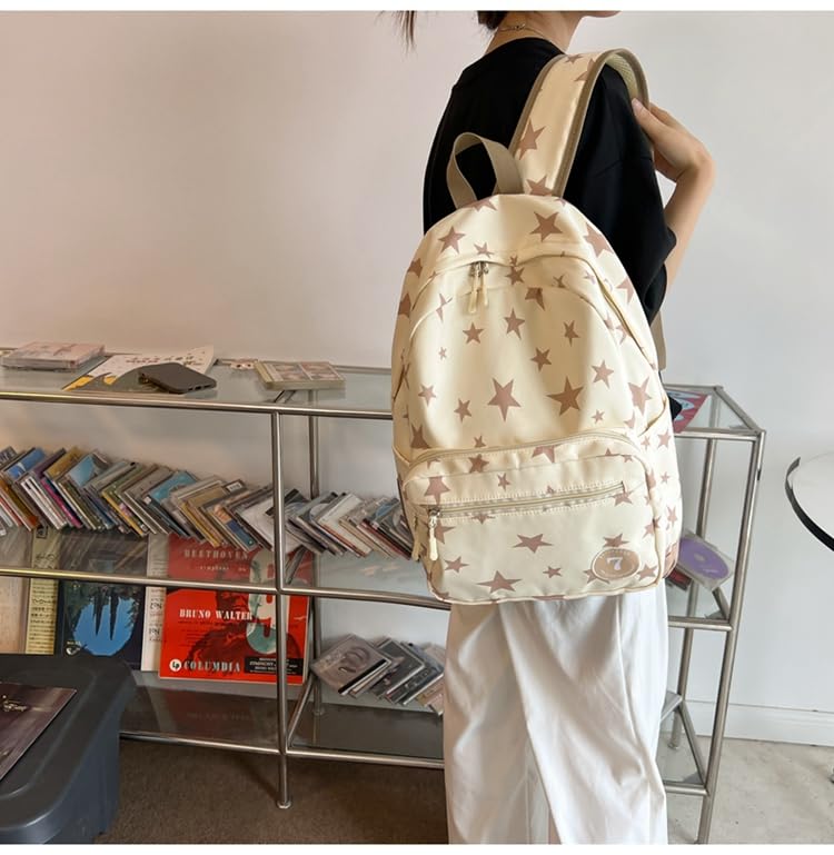 Large Travel Backpack for Women Durable Nylon Hiking Backpack Laptop Bookbag Daypack (White) - color: White