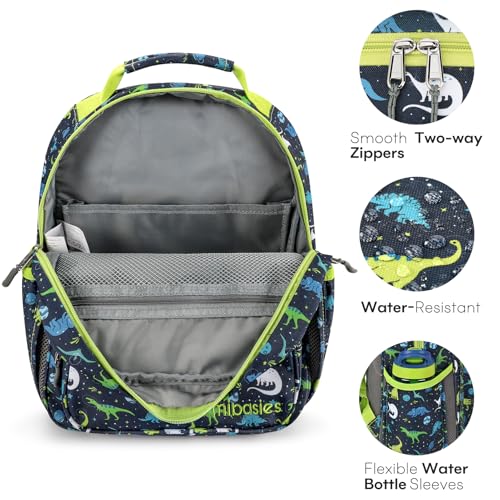mibasies Boys Backpack with Lunch Box: 3PCS Kids Backpack Set for Kindergarten Elementary - 15 IN Cute Bookbag - Galaxy Dinosaur - color: Galaxy Dinosaur