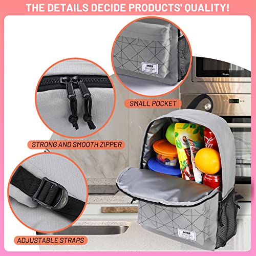 MIER Insulated Backpack Cooler Small Leakproof Lightweight Cute for Women Men to Work, Picnics, Camping, Park Day Trips, 15 L - color: Gray