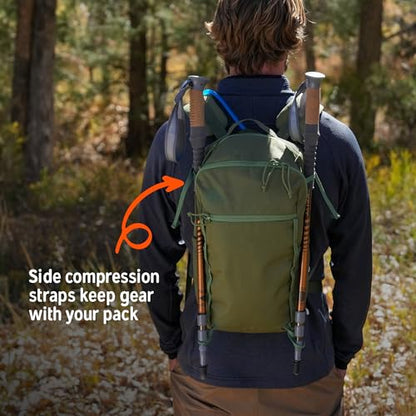 Kelty Asher Backpack, Daypack to Multi-Day Backpacking Capacity, Hiking, Lightweight Travel Pack, Internal Frame (18L Moss) - color: Winter Moss/Dill, size: 18L