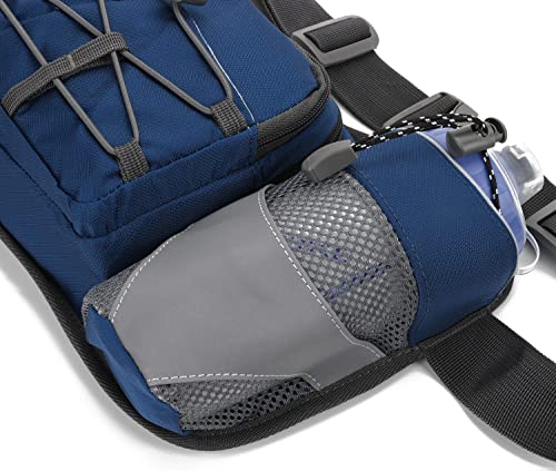 Waist Pack with Water Bottle Holder for Running Walking Hiking Fanny Pack Hydration Belt - color: Blue