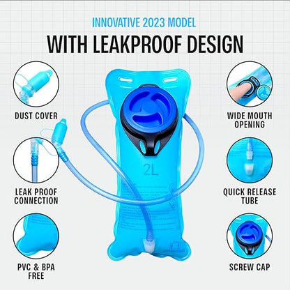 Sojourner Rave Hydration Pack - Hydration Backpack - Hydropack with 2L Bladder - Water Backpack for Festivals, Hiking, Running, Biking and More - color: Magic Mushroom