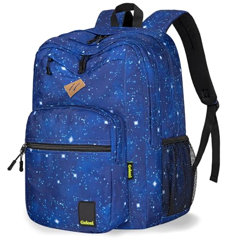 Goloni Lightweight Laptop Backpack 1.1Lbs, 26L Wear-Resistant Water Resistant Backpack with Laptop Compartment for Men Women - color: Starry Sky Blue
