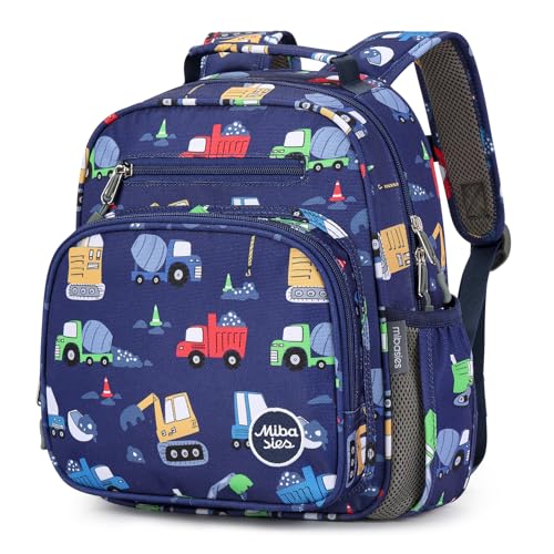 mibasies Toddler Backpacks for Boys 2-4: Little Kid Backpack for Preschool Prek Daycare - Car Blue - color: Car Blue, style: Toddler-12"h(not Fit Folder)