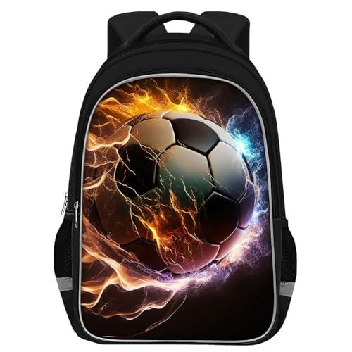 TILYTADLY School Backpack for Boys - Soccer Boys Backpack for Kids Children Teens Elementary Middle School - Students Bag for Ages 6-18,17″Bookbag Multifunctional Large Capacity - color: Soccer-09-backpack Only