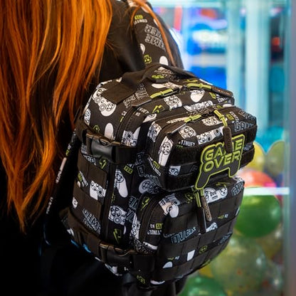 WOLFpak 9L Mini Tactical Backpack (Game Over) | Compact, Small Everyday Carry Bag for Gym, School, Travel | Durable, Water-Resistant Daypack with Molle System and Patch Panel - color: Game Over
