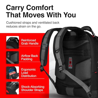 Wenger Synergy Laptop Backpack, Fits 16 Inch Laptop, Men's and Women's Laptop Bag, Black/Grey - style: Wenger Synergy Laptop Backpack