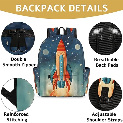 Space Rocket Kids Backpack for Boys Girls Galaxy Planet Preschool Toddler Backpack Kindergarten Nursery Bookbag Travel Children Lightweight School Bag - color: Rocket
