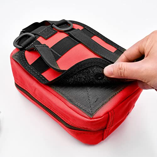 First Aid Pouch 1000D Nylon Tactical Molle Tear Away Medical Pouch Empty Utility Pouch for Outdoor Activities Medical Supplies Camping Hiking Travel,Bag Only - color: Red