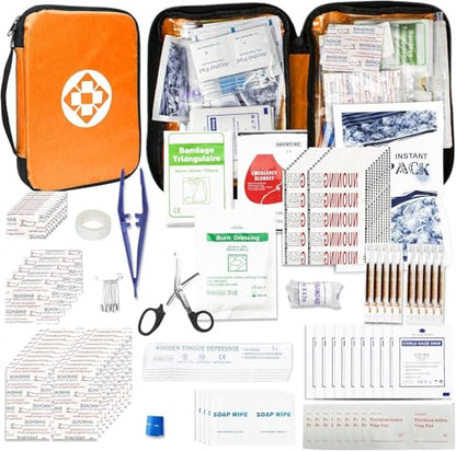 300Piece Portable First Aid Kit Refill Supplies for Car Mini Caming Emergency First Aid Kit Hiking Survival Essential Kit for Outdoor Adventure Emergency Case, Orange 1st Aid - style: Orange-300Pcs