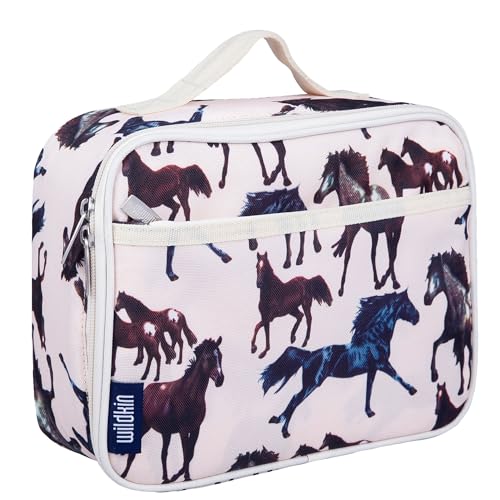 Wildkin Kids Insulated Lunch Box, Keeps Food Hot or Cold, BPA-Free with Mesh Pockets & Easy-Clean Lining – Ideal for School, Travel & Daycare – Horse Dreams - color: Horse Dreams, size: 9.75 x 7 x 3.25 inches